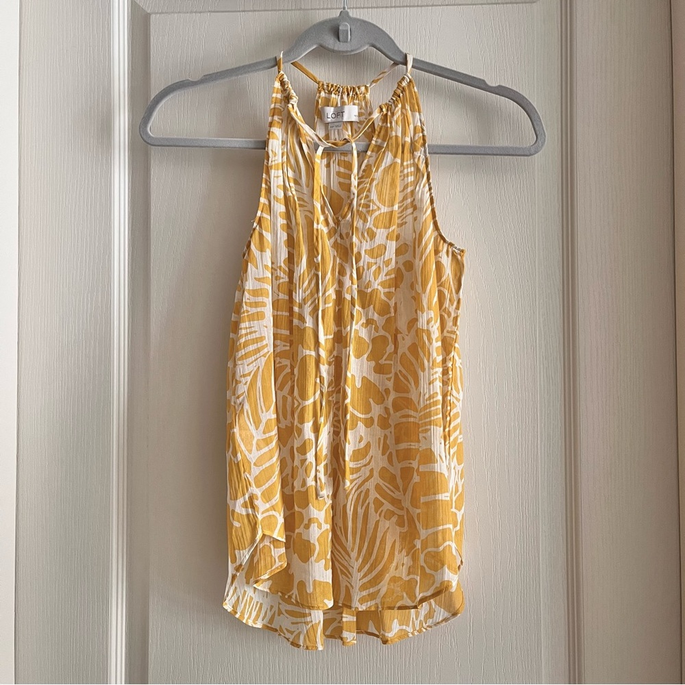 Sheer LOFT sleeveless blouse - XS petite